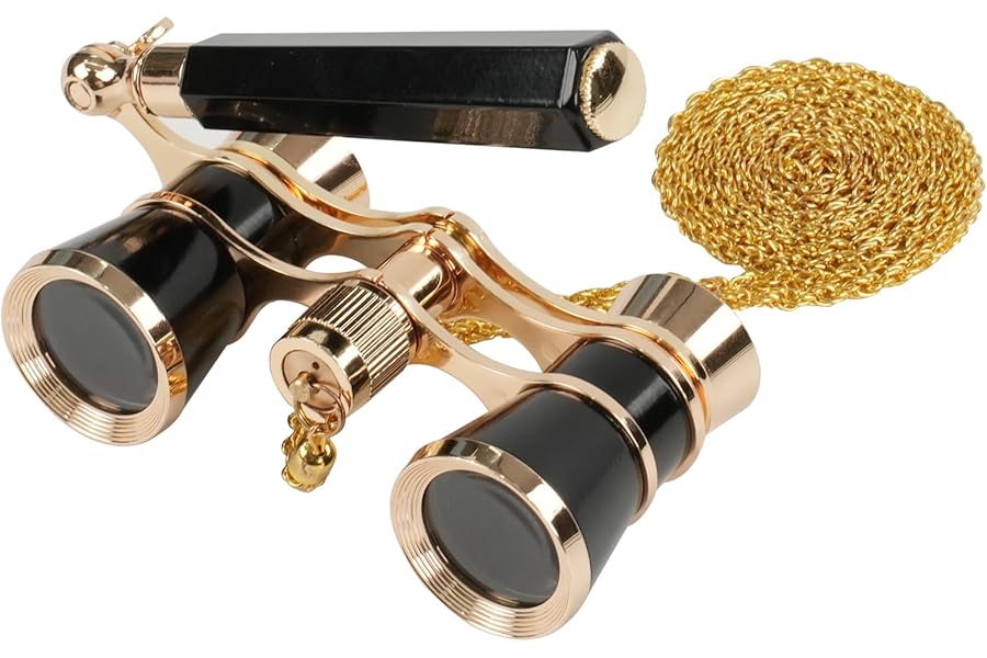 BOSTRON 3X25 Opera Glasses Theater Binoculars Compact with Adjustable Handle & Chain, Portable Vintage Theater Glasses Mini Binoculars for Adults Women Kids for Concerts Opera Houses Cinema(Black) product image