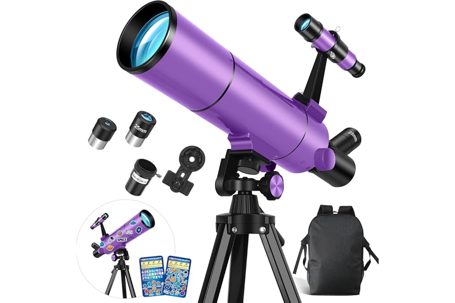 Dianfan Telescope for Kids & Adults, 80mm Aperture 500mm Astronomical Professional Telescope for Adults High Powered, Portable Travel Telescopes for Beginners with Tripod & Adapter, Stickers, Backpack product image