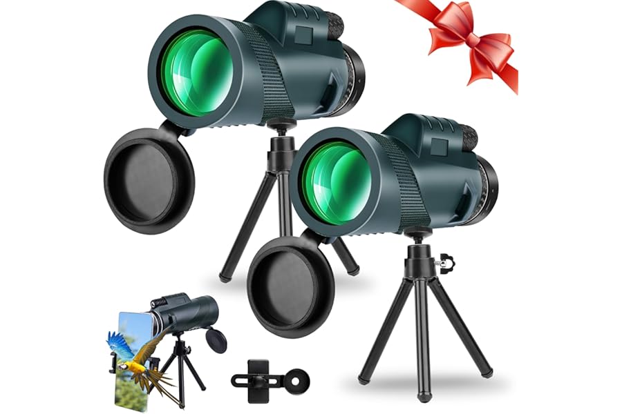 80x100 High-Power Binoculars Two-Piece Set with Phone Mount and Tripod, Featuring BAK4 Prisms and FMC-Coated Lenses Ideal for Hunting,Stargazing,Birdwatching,Wildlife Observation, Camping, and Hiking product image