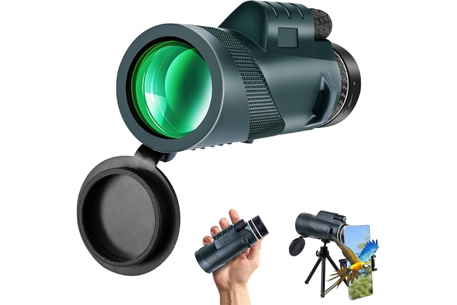 80X100 Monocular Telescope, Monoculars for Adults High Powered, High Power HD Compact Monocular BAK-4 Prism and FMC Lens, Stargazing Hunting, Wildlife Bird Watching, Travel Camping, Hiking product image