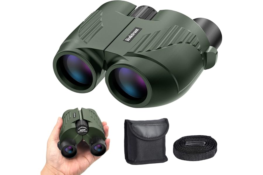 20X25 Compact Binoculars for Adults,Large Eyepiece Waterproof Binocular,Easy Focus Small Binoculars for Bird Watching,Hiking and Concert,Green product image
