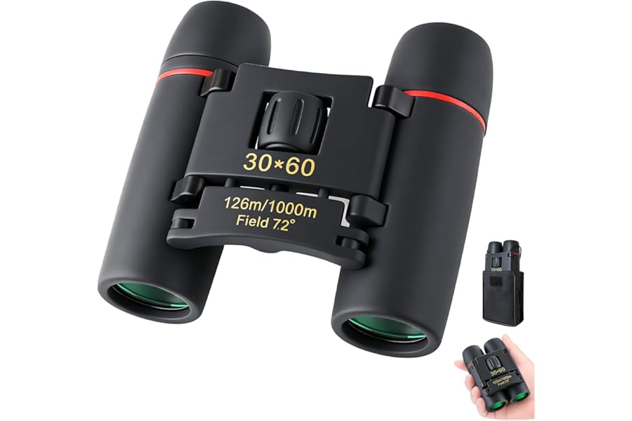 30x60 Mini Compact Binoculars for Adults Kids, HD Portable Waterproof Pocket Binoculars, Lightweight Folding Easy Focus for Bird Watching, Hunting, Concert, Theater, Travel Hiking Outdoor Sports product image