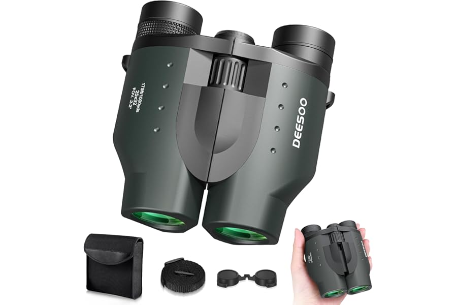 25x32 Compact Binoculars for Bird Watching - High Powered Lightweight Binocular for Adults Kids - 4.9ft Close Focus with Carrying Case for Backyard, Cruise Ship & Concerts product image