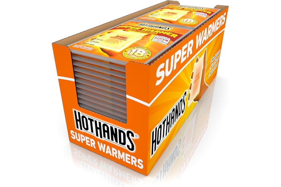 HotHands Body & Hand Super Warmers - Long Lasting Safe Natural Odorless Air Activated Warmers - Up to 18 Hours of Heat - 40 Individual Warmers product image