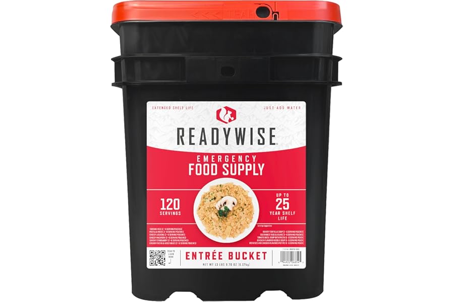 ReadyWise Emergency Food Supply - 120 Servings Favorites Sample Bucket, Survival Food Kit, Freeze Dried Prepper Food & Dehydrated Meals for Camping Essentials & Backpacking, up to 25 Year Shelf Life product image