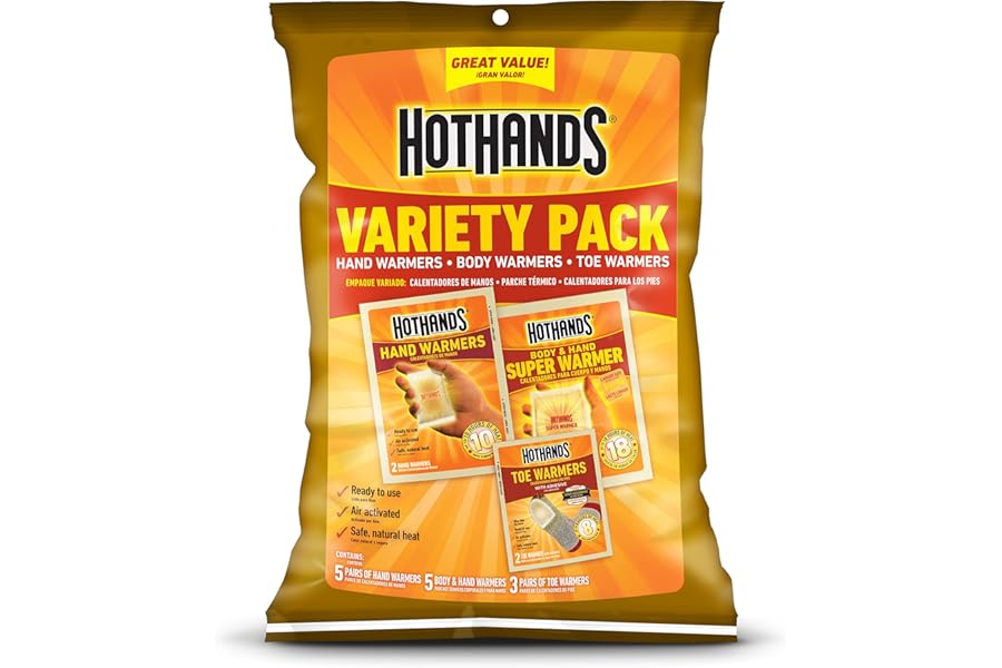 HotHands Toe, Hand, & Body Warmer Variety Pack - Long Lasting Safe Natural Odorless Air Activated Warmers product image