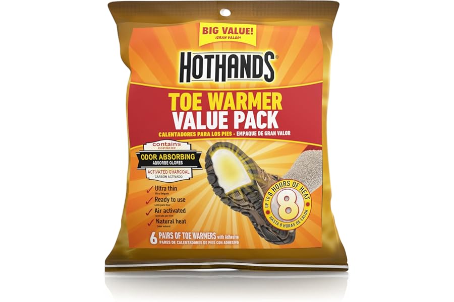 HotHands Toe Warmers - Long Lasting Safe Natural Odorless Air Activated Warmers - Up to 8 Hours of Heat - 6 Pair product image