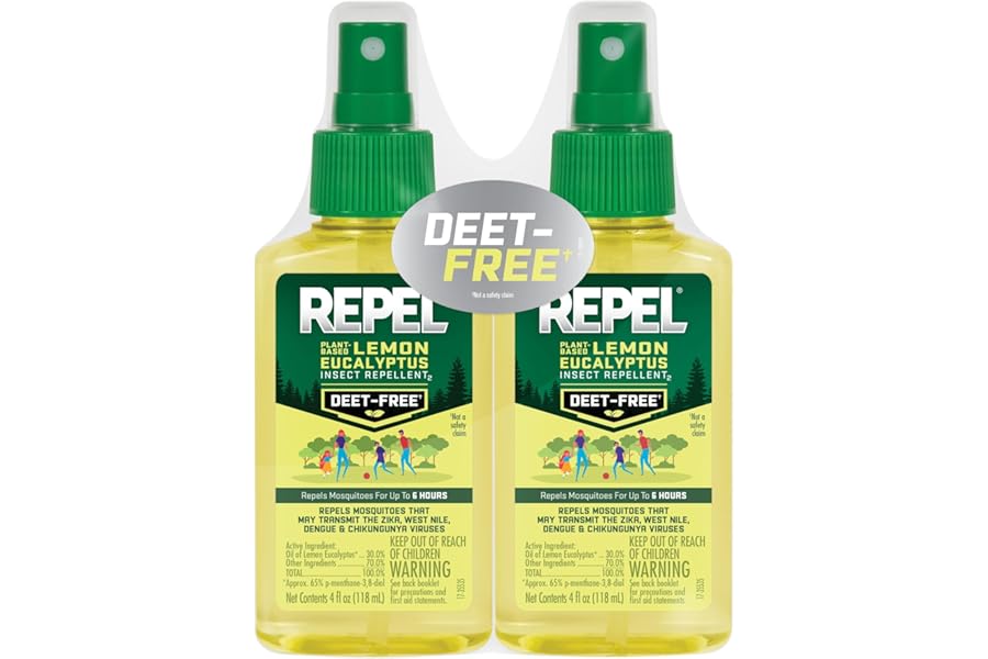 Repel Plant-Based Lemon Eucalyptus Insect Repellent, 4 Ounces, DEET-Free Pump Insect Repellent Repels Mosquitoes For 6 Hours With Plant-Based Ingredients, 2 Pack product image