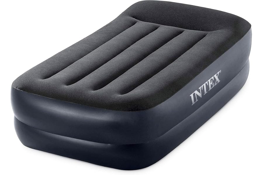 Intex Raised Airbed Mattress with Built-in Pump, Dura-Beam Plus Pillow, Twin - Portable Inflatable Luxury Blow-Up Bed for Adults, Camping, Guests product image