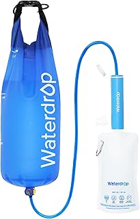 Waterdrop Gravity Water Filter Straw, Camping Water Filtration System, Water Purifier Survival for Travel, Backpacking and Emergency Preparedness, 1.5 gal Bag, 5 Stage Filtration, Pack of 1 product image