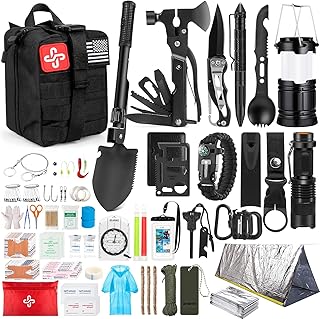 Survival Kit, 250Pcs Survival Gear First Aid Kit with Molle System Compatible Bag and Emergency Tent, Emergency Kit for Earthquake, Outdoor Adventure, Hiking, Hunting, Gifts for Men Women product image