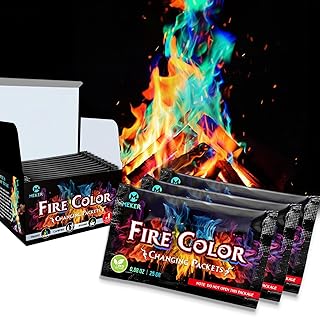 MEKER Fire Color Changing Packets - Fire Pit, Campfires, Outdoor Fireplaces, Bonfire - Fire Color - Perfect Fire Camping Accessories for Kids & Adults (12 Pack) product image