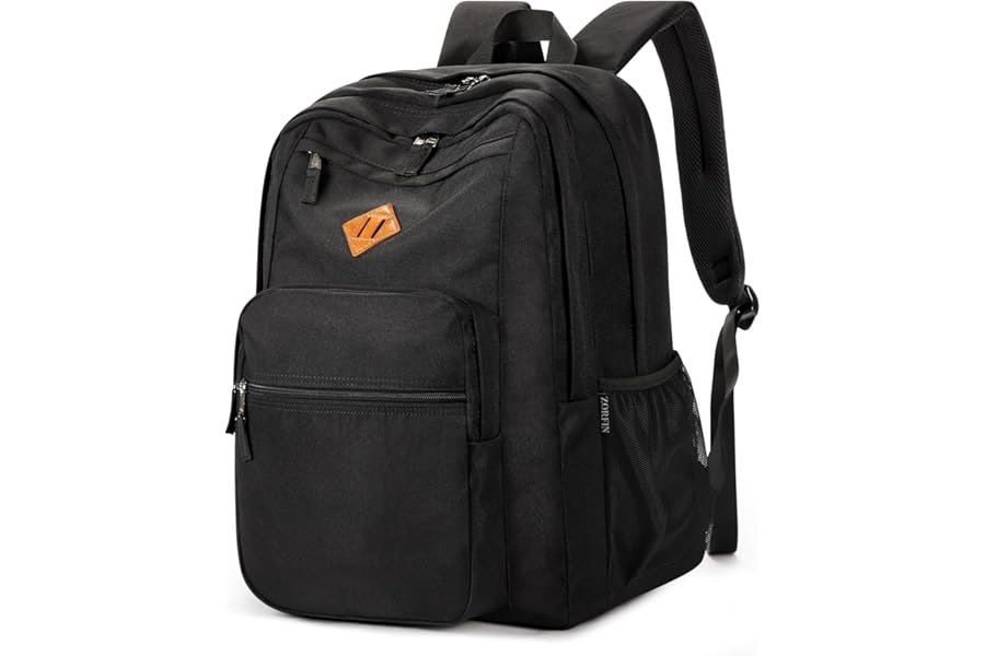 ZORFIN 26L Black Backpack for College, and Travel: Water Resistant Bookbag product image