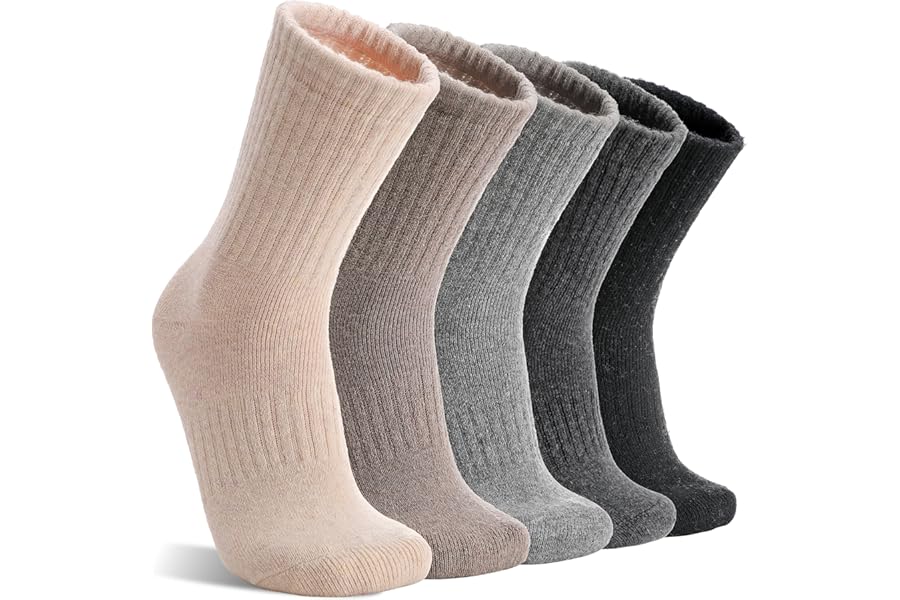 MOGGEI 5 Pairs Womens Merino Wool Socks Hiking Warm Winter Thick Thermal Crew Cozy Cabin Ladies Gift Comfy Boot Work Socks product image