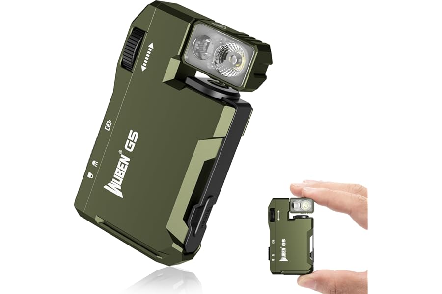 WUBEN G5 Rechargeable EDC Flashlight, Powerful RGB Flashights, 400 Lumens Portable Flat Mini Flashlights, Waterproof Multi-Mode Magnetic Small Keychain Flashlight for Camping, Emergency (Green) product image