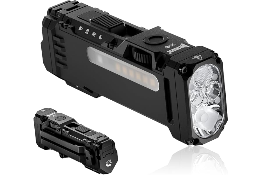 WUBEN X4 EDC Rechargeable Flashlight with RGB Light, 1500 Lumens Mini Flashlight with Tactical Switch and Magnetic, IP68 Portable Pocket Clip USB C Flash Light for Camping, Checking, Emergencies product image