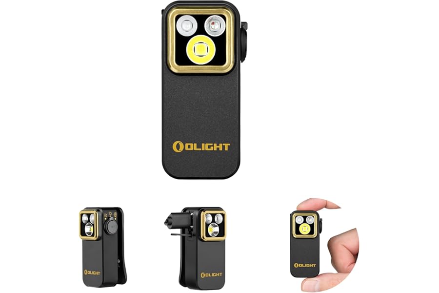 OLIGHT Oclip Pro S EDC Flashlight Clip-on Light, 600 Lumens Type-C Rechargeable with White LED, UV and RGB, Magnetic Flash Lights for Working, Signaling, Inspection and Outdoor Use (Black) product image