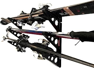 StoreYourBoard Ski Rack – Heavy-Duty Horizontal Ski Wall Mount & Snowboard Wall Mount for Garage Wall Shelving - Snowboards & Gear, Multi-Sport Skateboard Organizer - Skiing Accessories - Holds 3 Pair product image