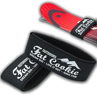 Fat Cookie Outdoors Ski Straps – Hook and Loop Ski Carrier with EVA Padding – Compact Universal Fit for Carrying Narrow and Wide Skis – Protects, Preserves Wax – Skiing Accessories product image