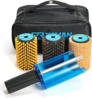 Xcman Rotating Brush Set for Ski, Brush Handle with Axle and 3 Brushes: Nylon, Horsehair, Brass/Cork product image