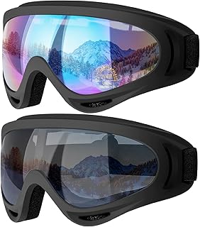 Ski Goggles, 2 Pack Snow Goggles Snowboard Goggles for Men Women Kids - UV Protection Foam Anti-Scratch Dustproof product image