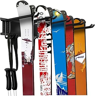 WALMANN Garage Storage Organization System Ski Wall Rack Up to 10 Pairs of Skis Mount Hanger Home Shed and Garage Snowboard Wall Rack Holds Up to 300 lbs product image