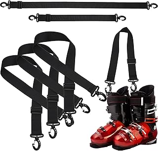 4 Pieces Ski Boot Carrier Straps Adjustable Snowboard Strap Shoulder Sling Leash Ice Skates Shoulder Carrier Winter Gear Leash Sport Snowboard Accessories product image