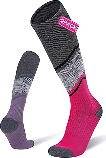 FITRELL 2/3 Pack Merino Wool Ski Socks for Snowboarding, Full Cushioned Winter Thermal Knee-high Warm Socks for Men and Women product image
