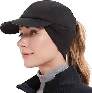 GADIEMKENSD Women's Winter Reflective Fleece Ponytail Hat with Drop Down Ear Warmer product image