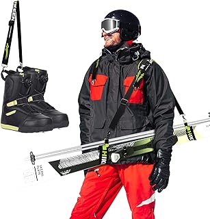 Ski Strap, Pole and Boot Ski Carrier Strap for Easy Transportation of Your Skiing Accessory,Features Adjustable Anti-Slip Shoulder Comfortable Walking, Skier Gift product image