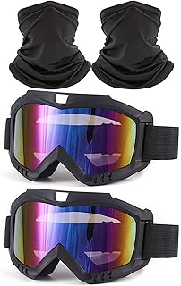 2Pcs Dirt Bike Goggles with Neck Gaiter, Motorcycle ATV Riding Ski Racing Goggles Windproof product image