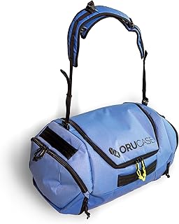 ORUCASE Janus Duffel Bag 55L – Multi-Sport Gear Duffel with Ventilated Shoe Pockets, Removable Stuff Sacks & Convertible Backpack Straps – Travel Gym Bag for Cycling, Running & Skiing - Blue product image