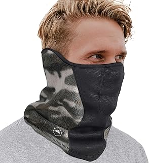 Tough Headwear Half Ski Mask - Fleece Lined Winter Face Mask - Stretch Neck Gaiter for Cold Weather Gear - Skiing Accessories product image