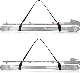 QOGIR Ski Strap and Pole Carrier: Adjustable Cushioned Shoulder Sling for Easy Transport, Ski Gear &Snowboard Carrying System product image