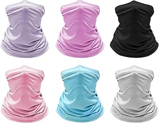6 Pack Cooling Neck Gaiter Face Cover Mask Summer Breathable Dust UV Bandana Scarf for Men Women Fishing Running Cycling product image