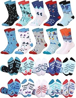 10 Pairs Funny Ski Crew Socks for Women Adults - Novelty Snow Skiing Casual Socks Bulk Ski Accessories Gift for Women Men Skiers Snowboarding Lover product image
