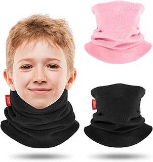 Aegend Neck Warmer for Kids 2 Pack, Double-Layer Fleece Ski Neck Gaiter for Boys Girls Youth Winter Cold Weather Scarf product image