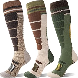 Anlisim 3 Pairs Unisex Merino Wool Ski Thermal Warm Thick Knee High Long Socks product image
