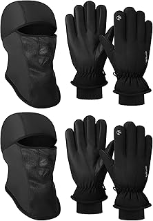 4 Pcs Winter Skiing Accessories Set Balaclava Face Mask and Thermal Touchscreen Ski Gloves, Breathable Fleece Full Face Cover Cold Weather Ski Gear for Men Snowboarding Skiing Cycling product image
