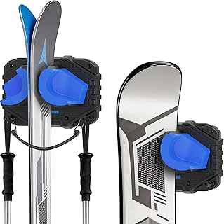 Ski & Snowboard Wall Rack, Fits Any Ski/Snowboard, Holds Up to 25 lbs, Easy to Install, Non-Slip Ski Hanger for Wall, Space-Saving Ski Holder for Wall, Vertical Ski Grabber for Garage, 2 Pack product image