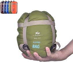 Warm Weather Sleeping Bag - Portable Waterproof Compact Lightweight, Packable for Kids, Teens Adults Camping Backpacking Hiking, Spring Summer Fall product image