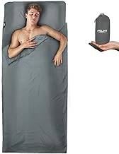 Frelaxy Sleeping Bag Liner, XL Travel Sheet & Camping Sheet for Backpacking, Hotel, Hostels & Traveling, Comfy & Easy Care, Full-Length Zipper/No Zipper, 4 Seasons Warm Cold Weather product image