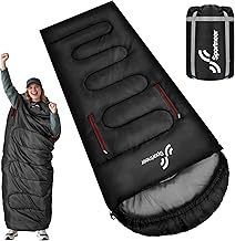Sportneer Wearable Sleeping Bag for Adults & Kids – Walkable with Arm Zippers, Warm Weather & Cold Waterproof, Compact for Camping, Stadiums, Travel, Backpacking & Car Use product image