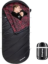 KingCamp Sleeping Bag for Adults, Cold Weather & Warm Extra Wide Big & Tall XL Portable Waterproof Flannel Sleeping Bags, Essentials Gear Accessories for Camping Backpacking Hiking Indoor & Outdoor product image