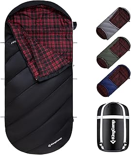 KingCamp Sleeping-Bags Sleeping Bag for Adults, Cold Weather & Warm Extra Wide Big & Tall XL Portable Waterproof Flannel Sleeping Bags product image
