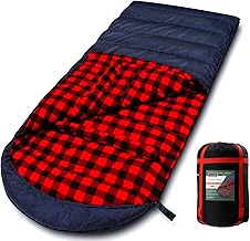 0 Degree Sleeping Bag Cotton Flannel Sleeping Bags for Adults Cold Weather Camping Winter Zero Degree Warm Weather Big and Tall product image