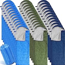Junkin 12/36 Pcs Camping Sleeping Bag Bulk for Adults Homeless 4 Season Cold Warm Weather Sleeping Bags Waterproof Lightweight with Compression Sack for Hiking Travel Outdoor product image