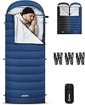 ATEPA 3-in-1 Hybrid Down Sleeping Bag, Lightweight 3 Season Backpacking Sleeping Bag with Pad Attachment System & Compression Sack for Spring Summer Fall Car Camping Hiking 30°F 45°F product image