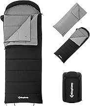 KingCamp 3-in-1 Sleeping Bag for Adults Cold & Warm Weather, XL Size for Big & Tall Individuals, Waterproof, Flannel Lining, Extra Length-Ideal for Camping & Backpacking product image