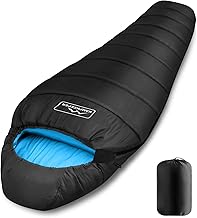 KAMPKEEPER Mummy Sleeping Bag, Cold Weather Camping Sleeping Bag, 32℉ 3-4 Seasons Adults Sleeping Bag, Non-Snag Zipper with Adjustable Hood for Backpacking, Hiking product image